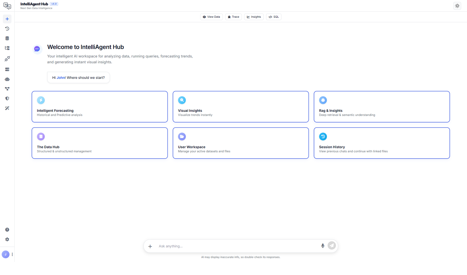 IntelliAgent Hub product dashboard